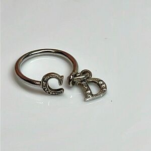 DIOR OPEN INITIAL DIAMOND RING